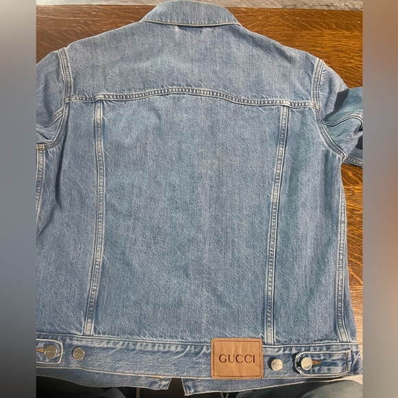 Gucci laser Double G Light Blue Denim Trucker Jacket Type 3 - Picture 4 of 9